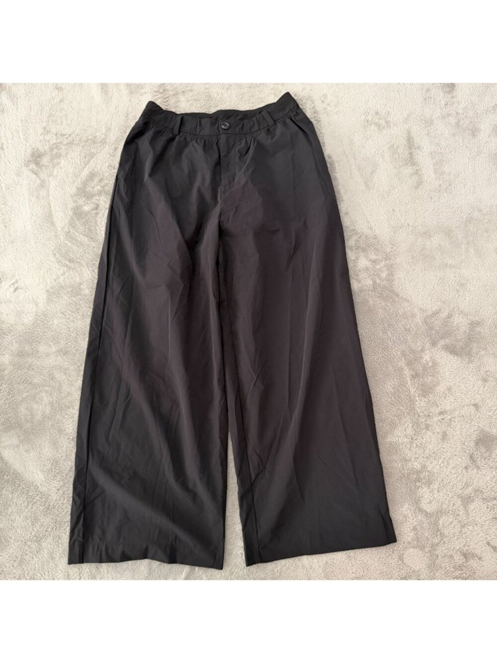 NWT Halara Black Nylon Wide Leg Pants Womens size MEDIUM Regular